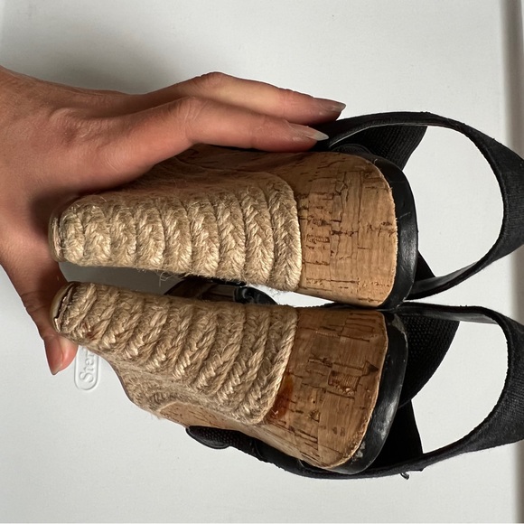 Charles David black espadrille wedges size 6 - Picture 6 of 7